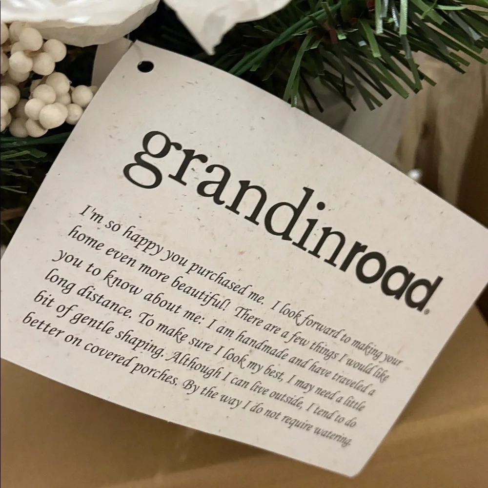 Grandin road elegant White and gold and Green Floral Arrangement - New in box